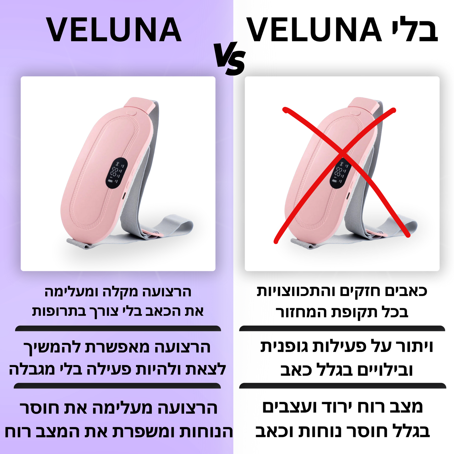 חגורה להעלמת כאבי המחזור